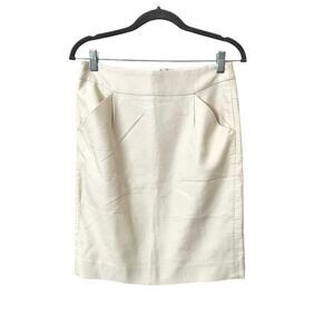 JCREW The Pencil Skirt in Ivory Sz 2
